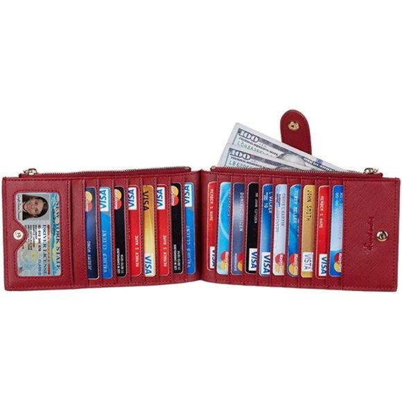 Womens Wallet RFID Blocking Bifold Multi Card Case Wallet with Zipper Pocket - Picture 4 of 5